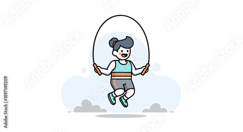 Playful girl jumping on a swing set enjoying outdoor activity in sunny weather