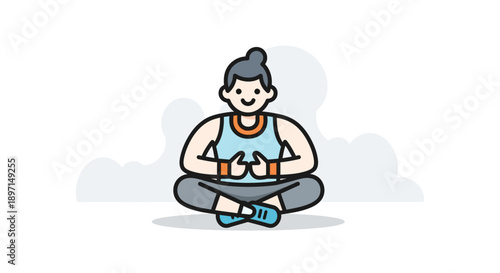 Serene person practicing yoga meditation in a seated pose for mental relaxation and mindfulness in tranquil environment
