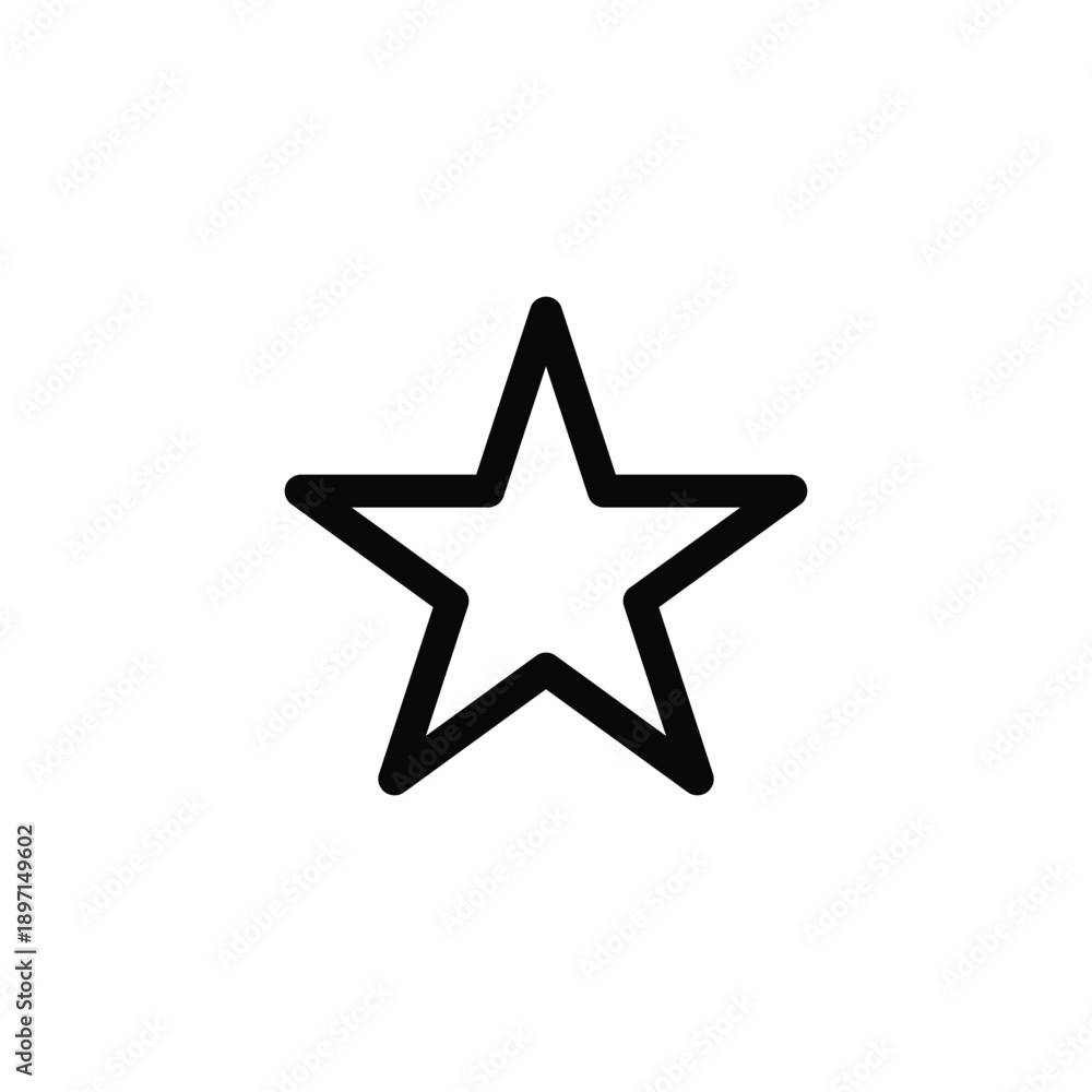 Obraz premium A simple black star icon on a white background for design and decoration purposes