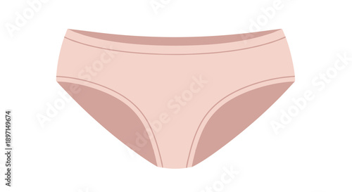 Illustration of pink hip briefs isolated on a white background, showcasing simple design with subtle shading and clean lines for a minimalist aesthetic