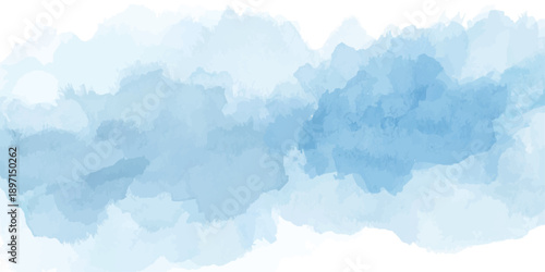 Misty dark blue watercolor background with soft textures and minimalistic design, smooth blue and white gradient, ideal for creating a peaceful design atmosphere.