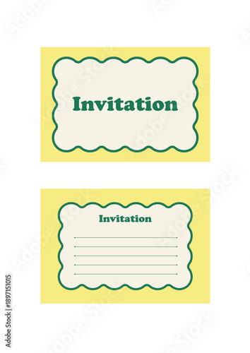 ポストカード「Invitation」イエロー＋グリーン