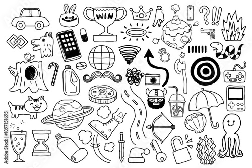 Vector images Hand Drawn Different Doodles