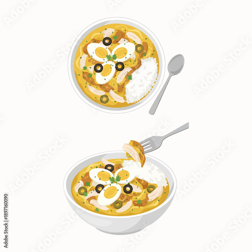 Traditional Peruvian Aji de Gallina Chicken Dish