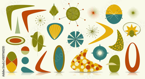 Atomic retro design elements collection