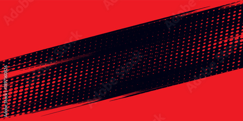 Halftone dots red and blue color pattern gradient grunge texture background. Dot pop art comic sport style vector illustration. modern background