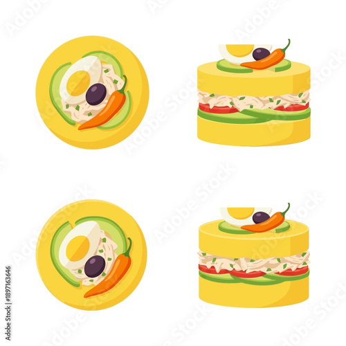 Peruvian Causa Limeña with Chicken and Potatoes