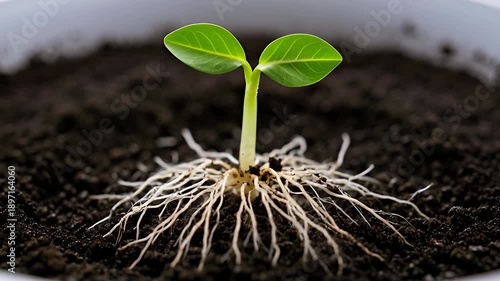 Seedling Growth Stages with Visible Roots.