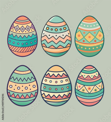 Colorful Easter Egg Collection Decorative Spring Design