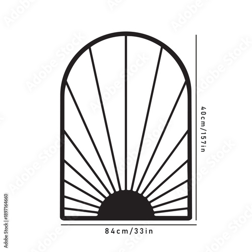 Laser Cut Botanical Arch Wall Panel – Modern Rainbow Arch Vector for CNC & Laser Cutting