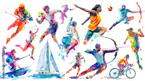 A collage of various sports icons