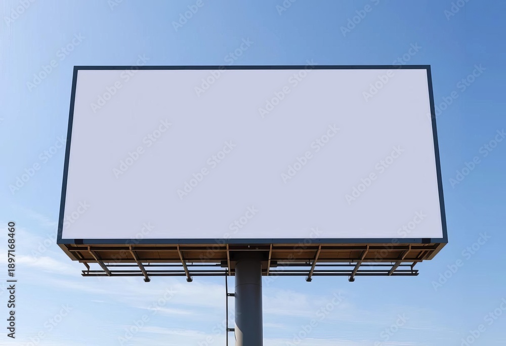 Obraz premium Clean, modern billboard on clear sky background, billboard, blank