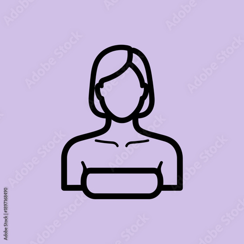 Female avatar icon on a solid purple background.
