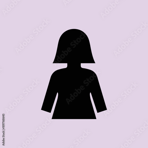 Female silhouette icon on a light purple background.