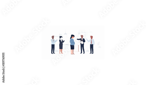 Pregnant woman facing workplace maternity harassment flat vector illustration