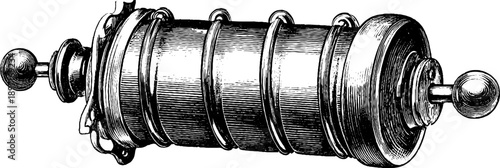 Vintage electrical coil experiment design for scientific illustration