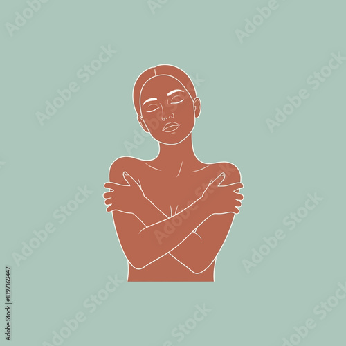 Selflove and body positivity illustration.