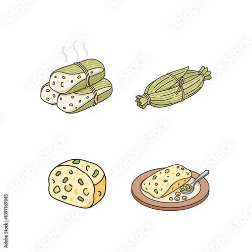 Traditional South American Humita Steamed Corn Pudding Dish