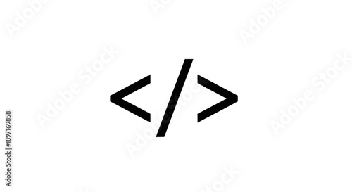 Code Slash Tags Icon for Programming and Web Development Symbol on Isolated White Background