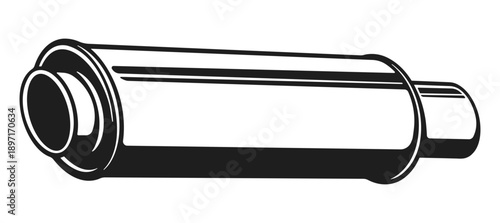 Car muffler, without background.