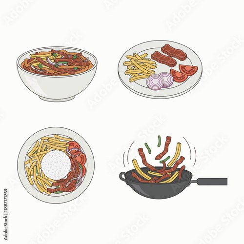 Traditional Peruvian Lomo Saltado Dish