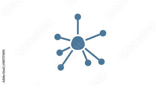Abstract Decentralized Network Connection Nodes and Links Icon on Isolated White Background