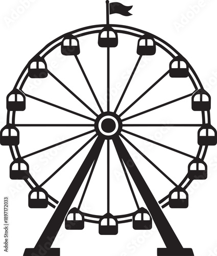 Ferris Wheel Silhouette Illustration