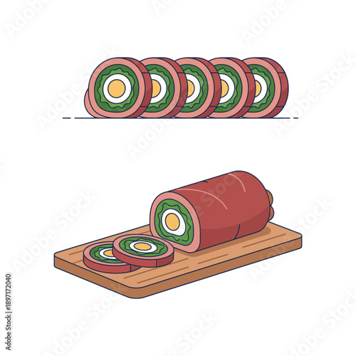 Traditional Argentine Matambre Arrollado Dish