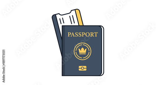 Passport and Travel Documents Illustration.