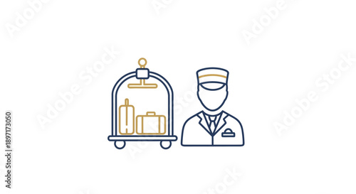 Hotel staff delivering room service to guests.