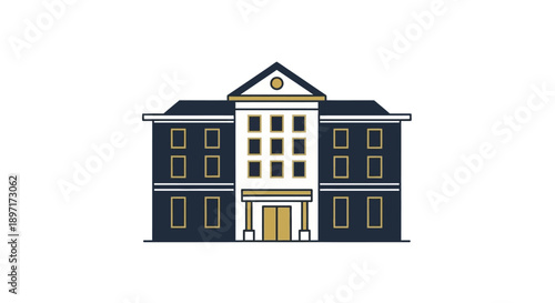 Classic two-story building with symmetrical facade and central entrance.