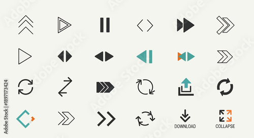 Collection of various modern arrow icons and symbols.