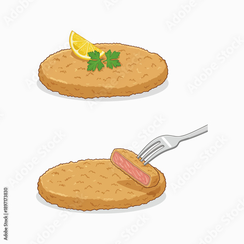 Crispy Breaded Milanesa Steak Cutlet Dish