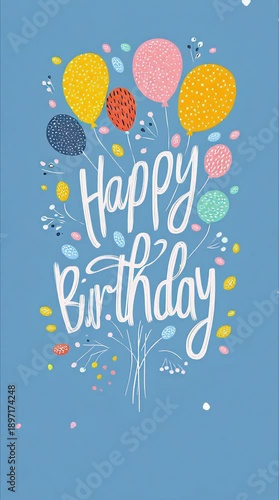 Colorful birthday card with simple design