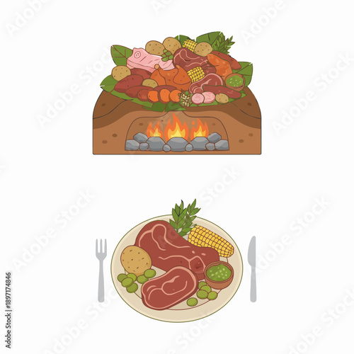 Traditional Peruvian Pachamanca Outdoor Cooking Method