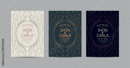 Wedding Floral minimalist Invitation Template