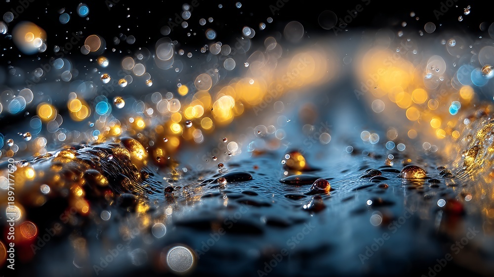 Naklejka premium rivulets of liquid metal flow in microchannels