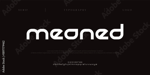 Meaned, Creative digital modern alphabet fonts. Typography abstract decorative sport, game, technology, fashion, digital, future creative logo font. vector illustration
