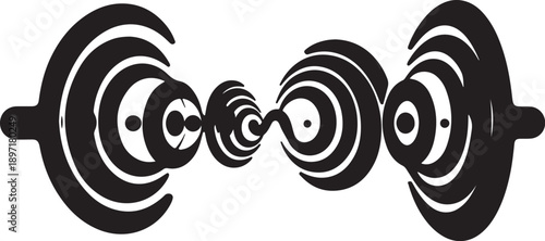Abstract black and white swirling shapes design element graphic