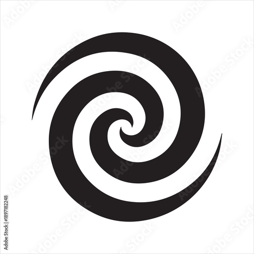 Spiral Silhouette Vector Icon – Bold Hypnotic Swirl Graphic