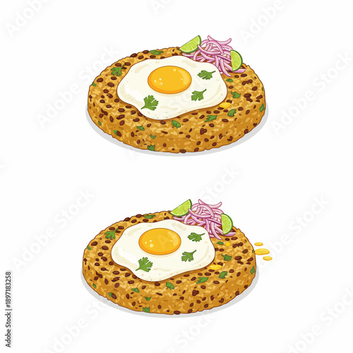 Traditional Peruvian Tacu Tacu Dish Served