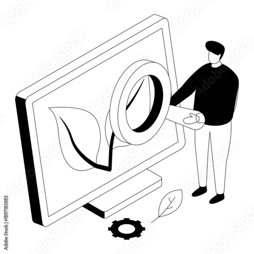 Modern design illustration of ecological research 