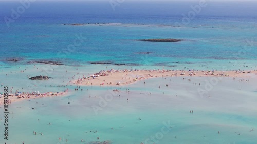 Aerial View of Elafonissi Beach Lagoon, Crete