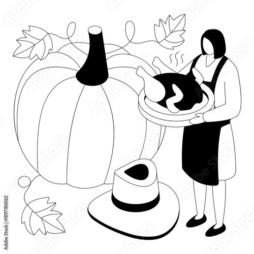 An illustration design of Thanksgiving day