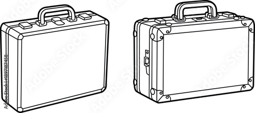 black suitcase isolated on white background