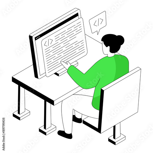 Unique design illustration of software developer 