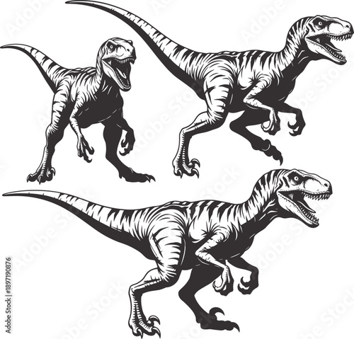 dinosaur vector set with tribal stegosaurus and realistic t rex for kids t shirt graphics