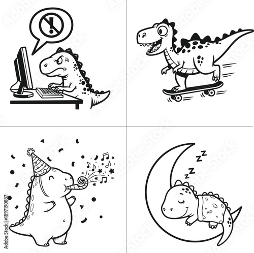 dinosaur vector set with tribal stegosaurus and realistic t rex for kids t shirt graphics