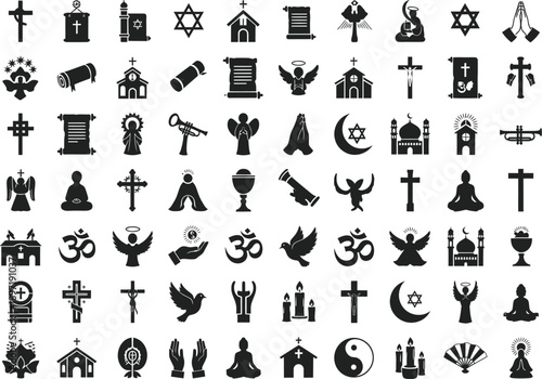 Vast collection of religious and spiritual icons for Christianity, Islam, Judaism, Buddhism, and more
