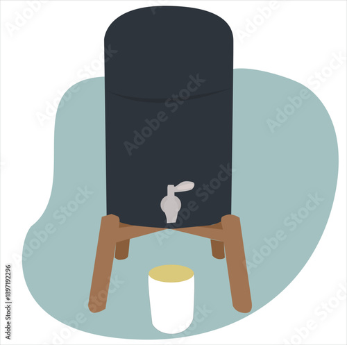 water gallons and taps. tank rain barrel cartoon. can container, 
